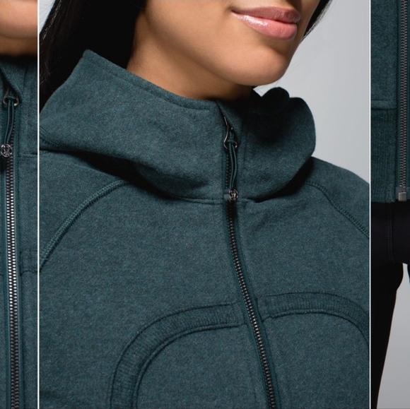 EUC Lululemon Scuba Hoodie II Heathered Fuel Green 4 - Picture 3 of 12